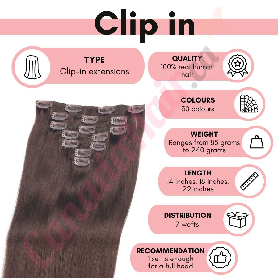 CLEARANCE 100% Real Human Hair Seamless Clip in Remy Hair Extensions Full  Head