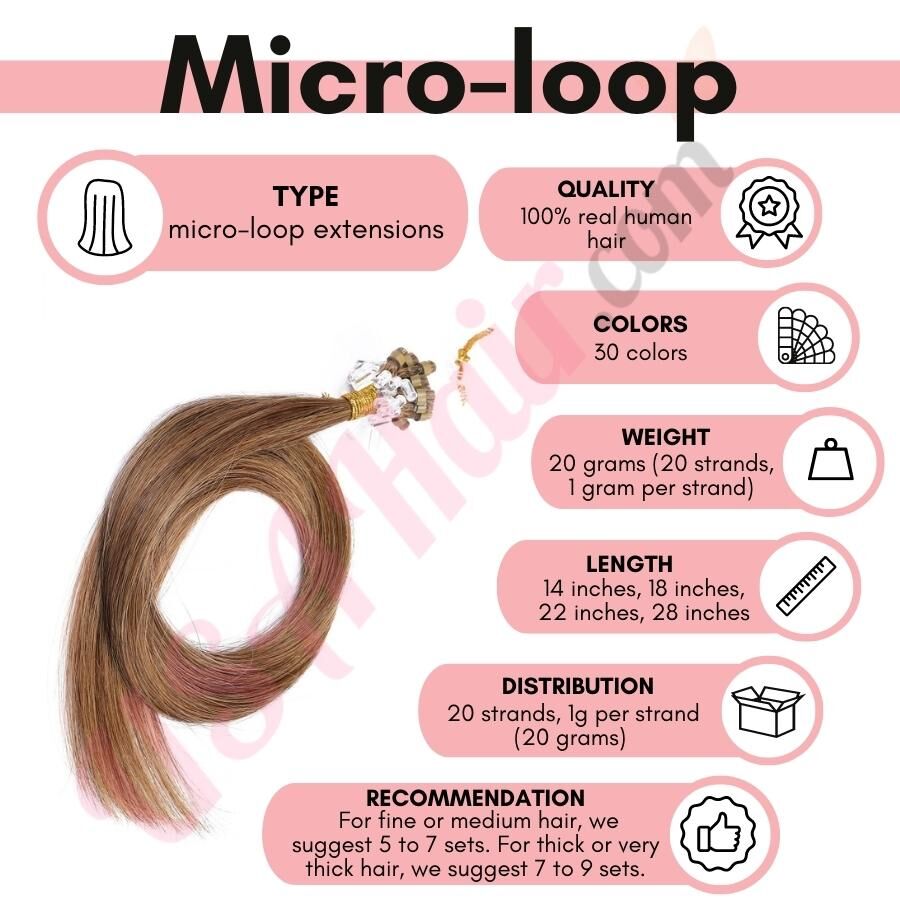 Human hair extensions outlet micro loop