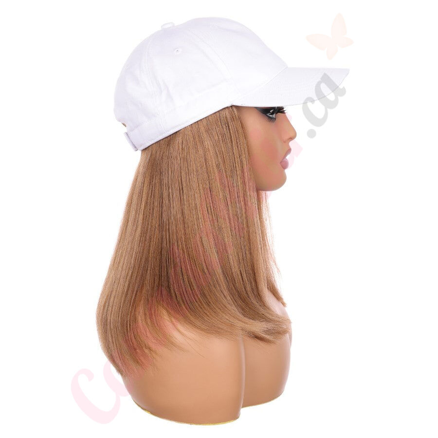 Light Brown 8 Wig Hat Human Hair