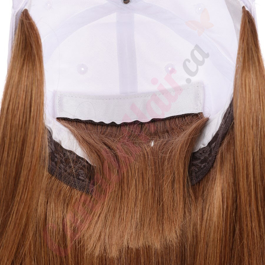 Light Brown 8 Wig Hat Human Hair