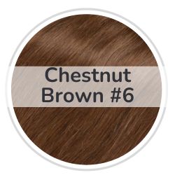 Chestnut brown tape-in extensions