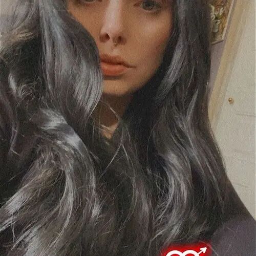Customer wearing wigs