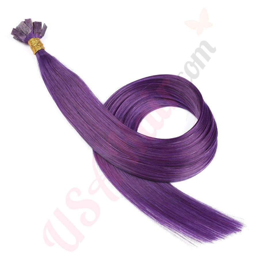 Human hair extensions 2025 keratin bond purple