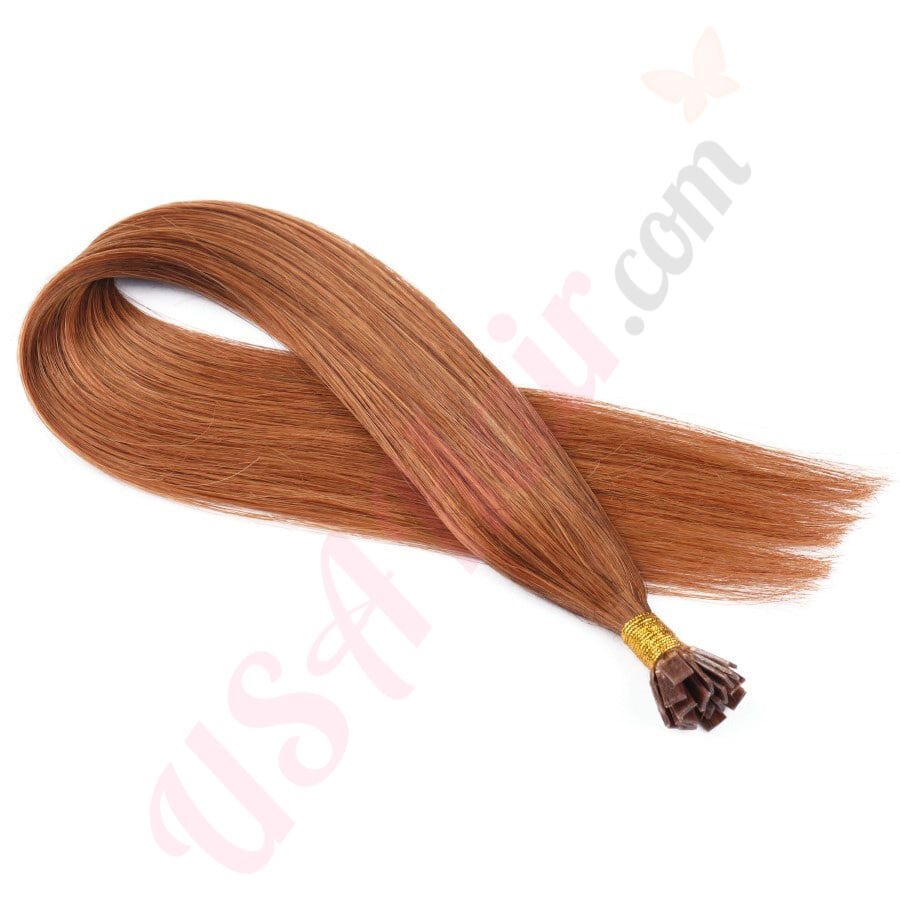 Ginger Prebonded Keratin Fusion Hair Extensions, Ginger Bonded Extensions