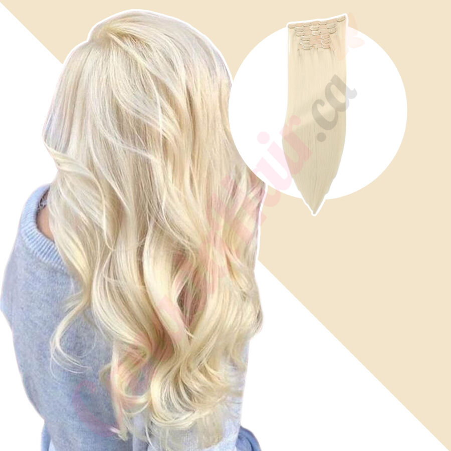 Blonde Clip in hair extensions Synthetic Hair Blonde
