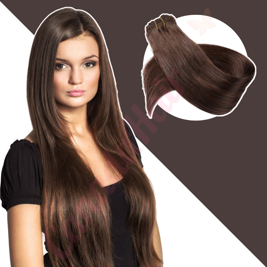 Dark Brown (#2) SEW IN HAIR WEFT 100% real hair (human hair)
