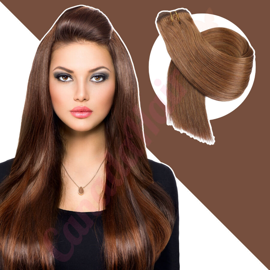 Chestnut Brown (#6) SEW IN HAIR WEFT 100% real hair (human hair)