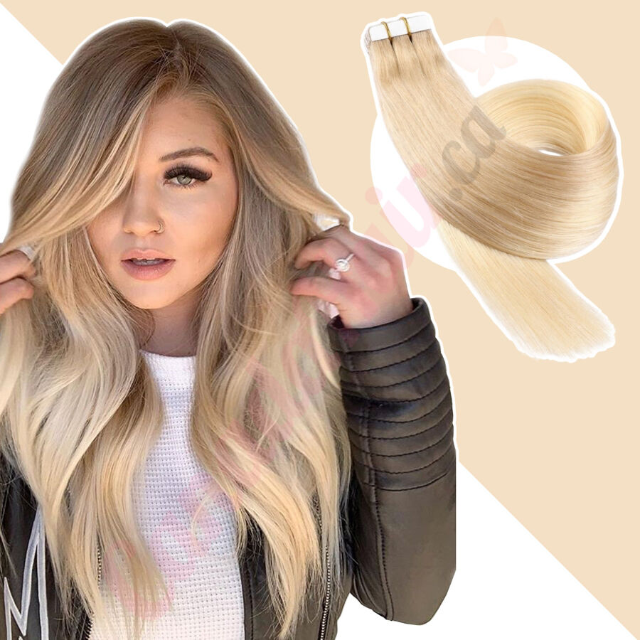 Ombre Ash Blonde tape in hair extensions Real Human Hair Ombre Ash Blonde