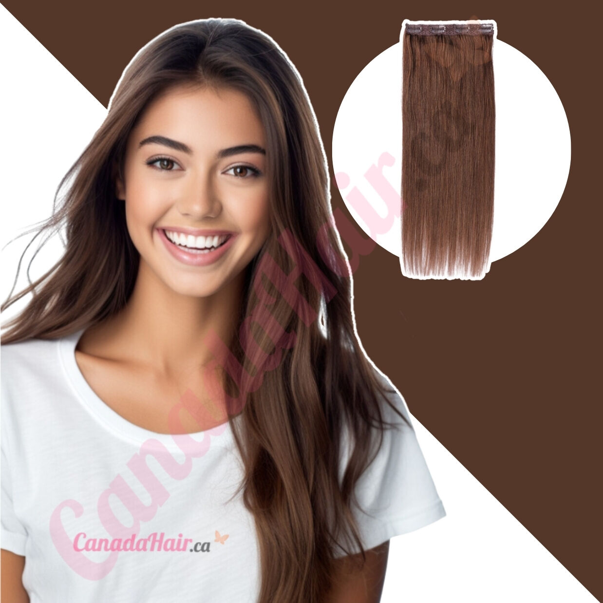 Chocolate Brown #4 Clip-in Volumizer - Human Hair