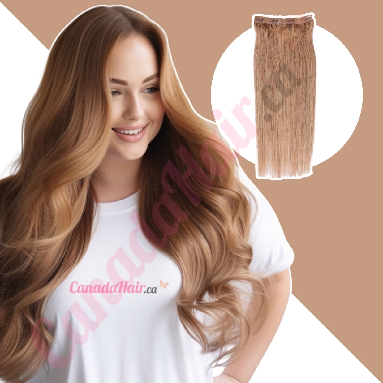 Honey Brown 12 Clip in Volumizer Human Hair