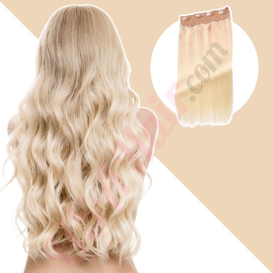 Light Blonde Ombre Invisible Wire Hair Extensions Real Hair Light Blonde  Ombre
