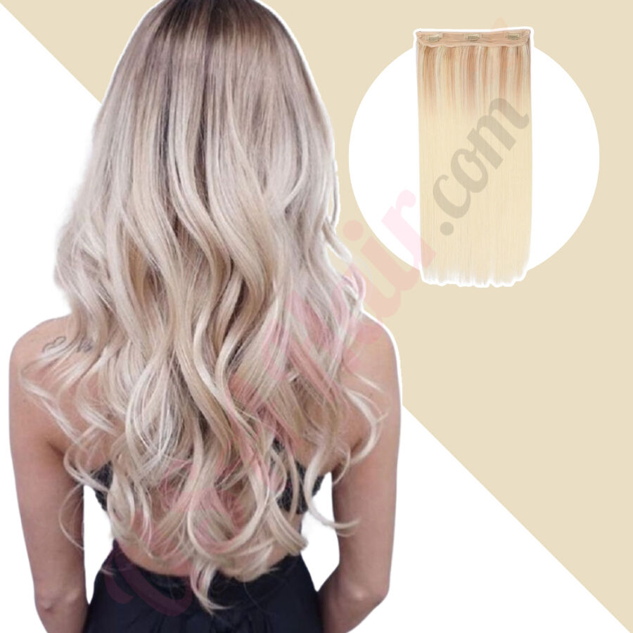 Light Blonde Ombre Invisible Wire Hair Extensions Fake Hair Synthetic Hair  Light Blonde Ombre