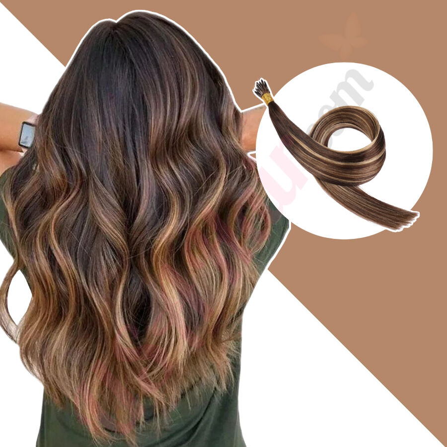 camouflage ros Fruity Ombre Balayage nano beads hair extensions, nano rings extensions Real Hair  Ombre Balayage