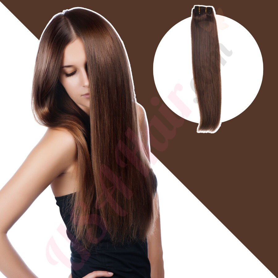 Chocolate Brown (#4) SEW IN HAIR WEFT 100% real hair (human hair)