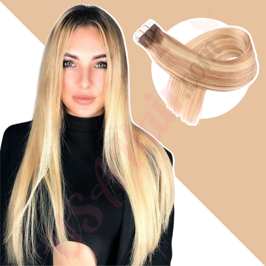 Human hair outlet extensions highlights