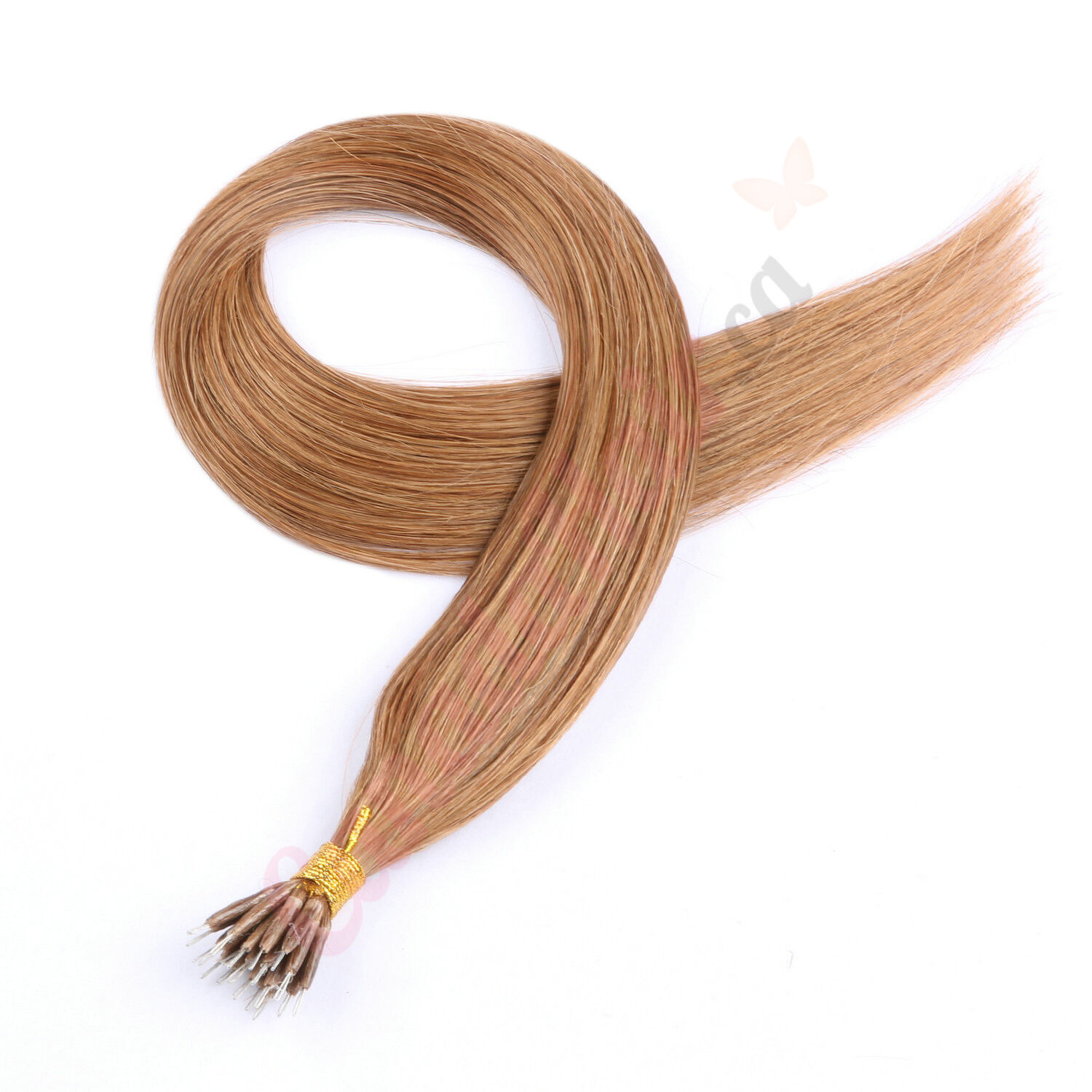 Light Brown #8 Nano-rings Hair Extensions (Nano-Beads) - Human Hair