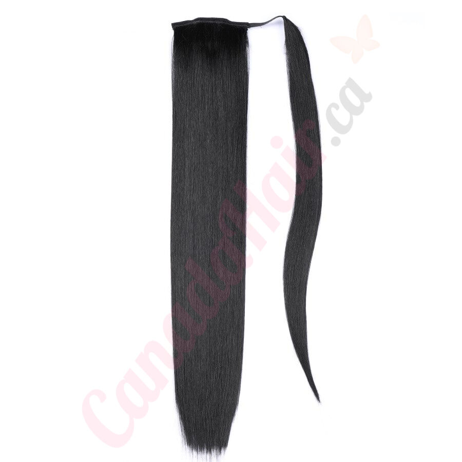 Jet Black (#1) Wrap PONYTAIL extension 100% real hair (human hair) 18 inches