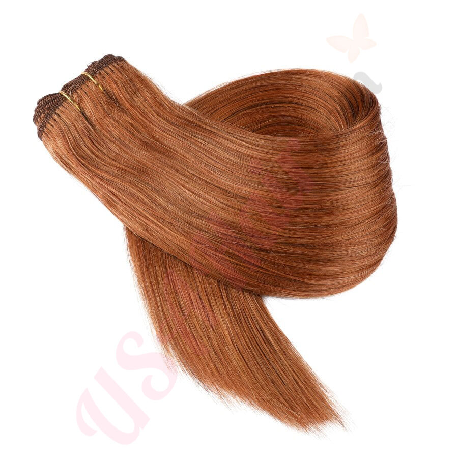 Ginger sew in hair extensions, remy hair weaves wefts Real Hair Ginger