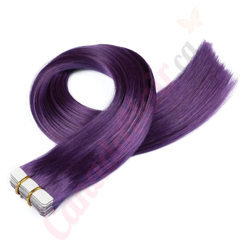 Tape in Extensions Purple 100 Real Human Hair 14 18 22 inches