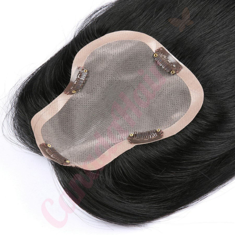 Topper for thinning hair part large coverage hair topper for