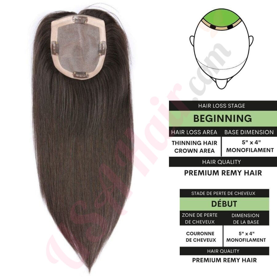 Off Black thinning hair crown area Remy Hair Off Black