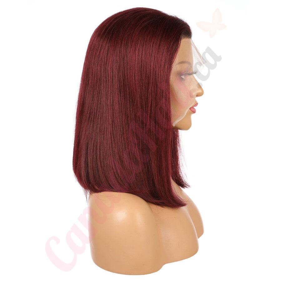 9*6 Lace Front Synthetic Hair Extensions, Light Burgundy And Burgundy Mixed  Color Braided Headband