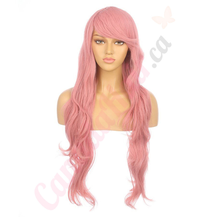 DM1611033-v4 Pastel Pink Extra Long Synthetic Hair Wig with Bang