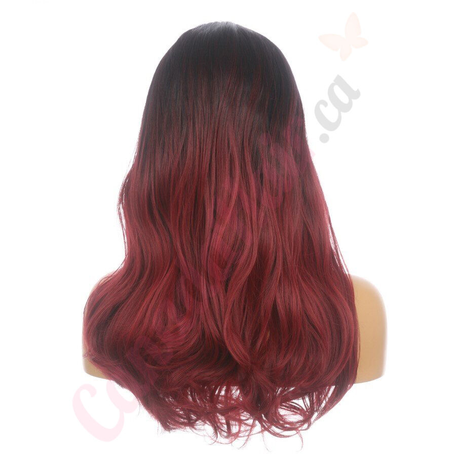 DM1707537 v4 Ombre Burgundy Long Synthetic Hair Wig Square Cut Bob