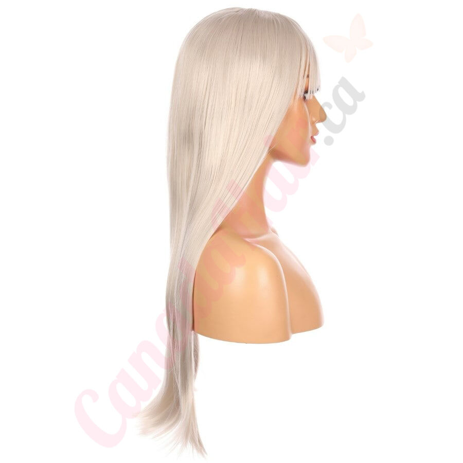 DM1707538 v4 Long White Blonde Synthetic Hair Wig With Bang