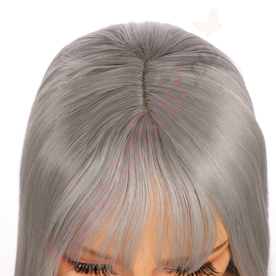 DM1707541 v4 Long Grey Synthetic Hair Wig With Bang Final Sale