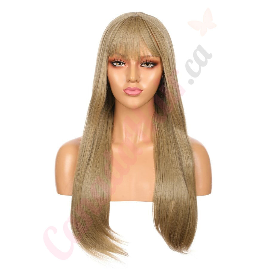 DM1707546 v4 Long Golden Blonde Synthetic Hair Wig With Bang