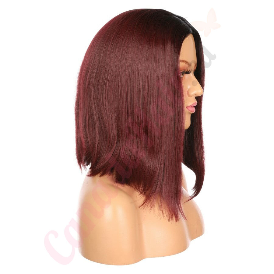 DM1810677 v4 Short Dark Red Synthetic Hair Wig Final Sale