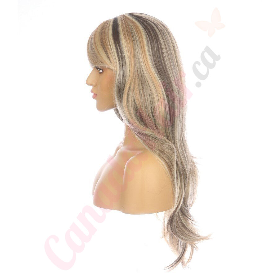 DM1810700 v4 Mixed Blonde and Brown Highlights Long Synthetic Hair