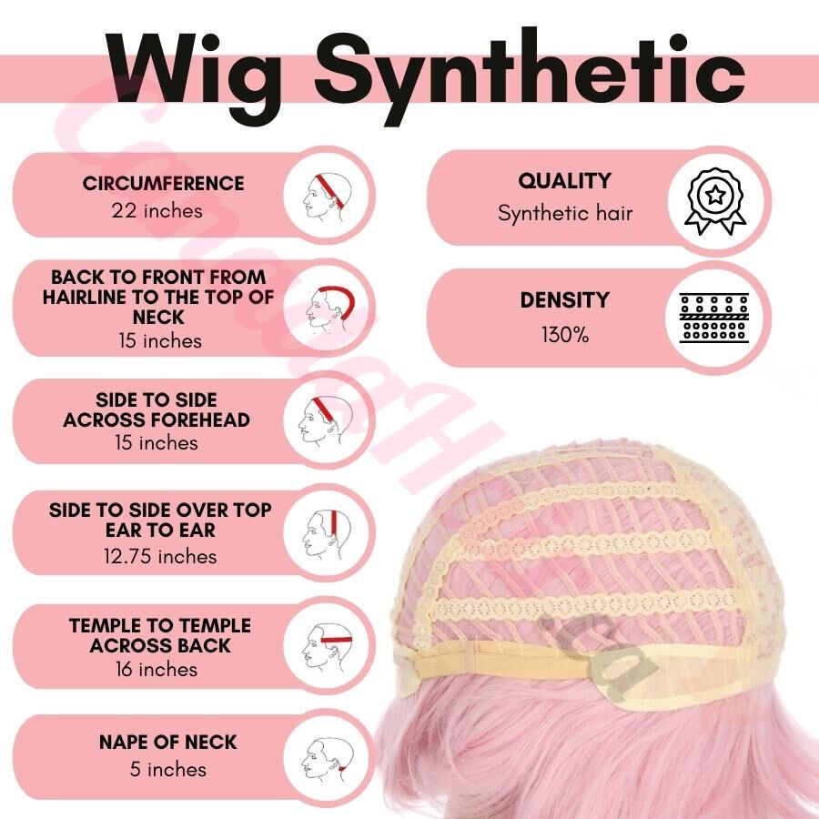 DM2031090-v4 Pastel Pink Short Synthetic Hair Wig with Bang [Final