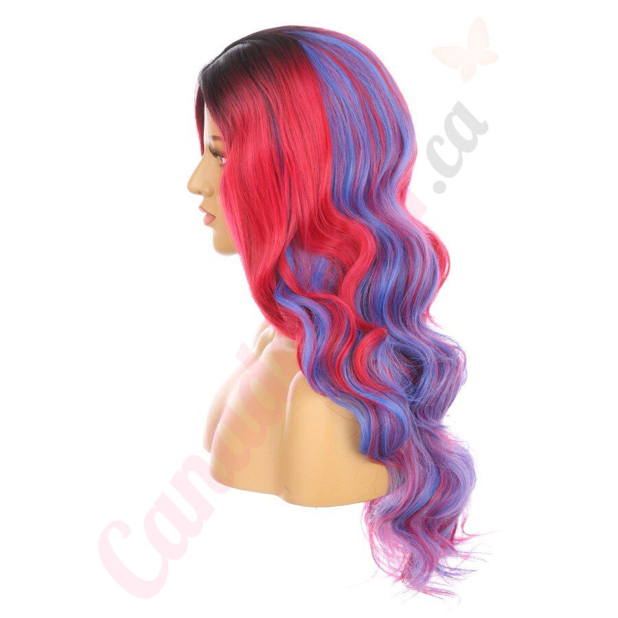 DM2031105 v4 Ombre Red and Blue Long Synthetic Hair Wig Final Sale