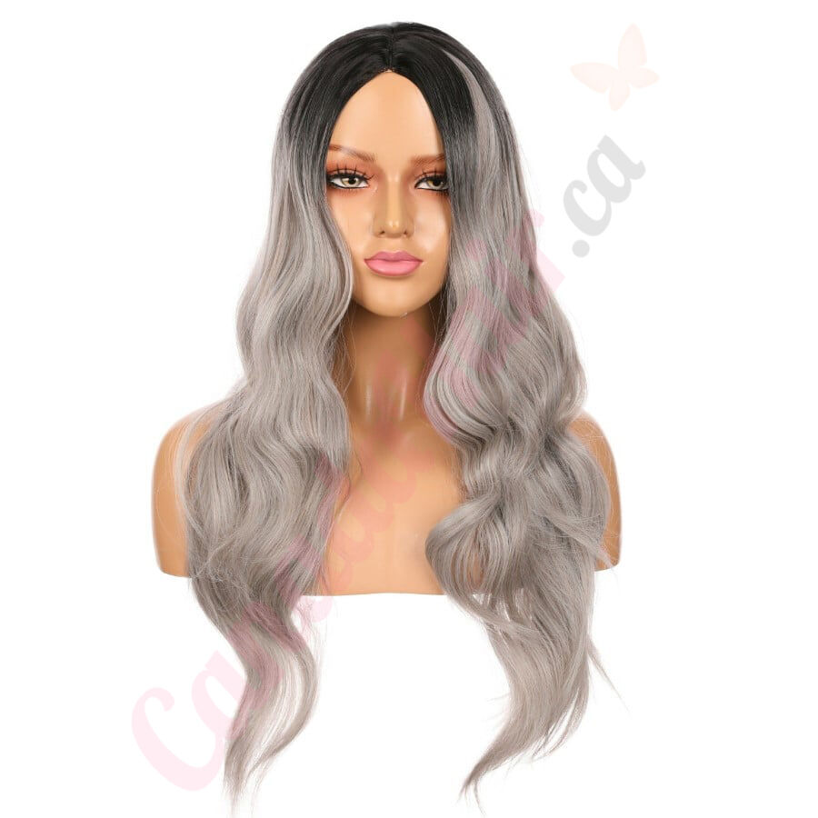 DM2031222 v4 Long Ombre Grey Synthetic Hair Wig Final Sale