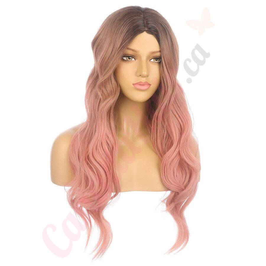 DM2031237 v4 Ombre Pastel Pink Long Synthetic Hair Wig Final Sale