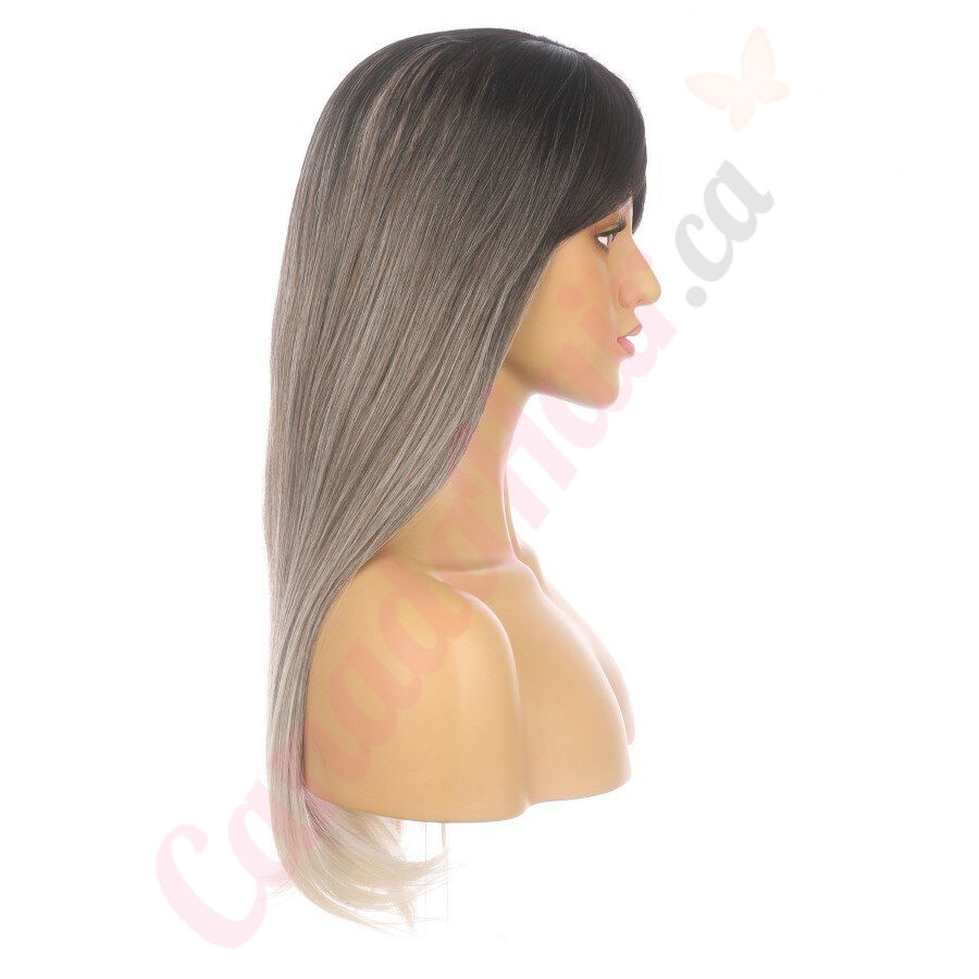 DM2031258-v4 Ombre Ash Blonde Long Synthetic Hair Wig with
