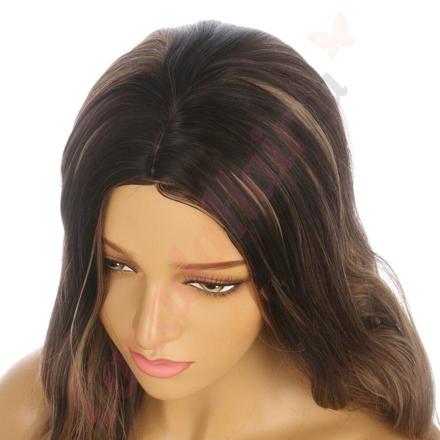 Brown wig 2024 with caramel highlights