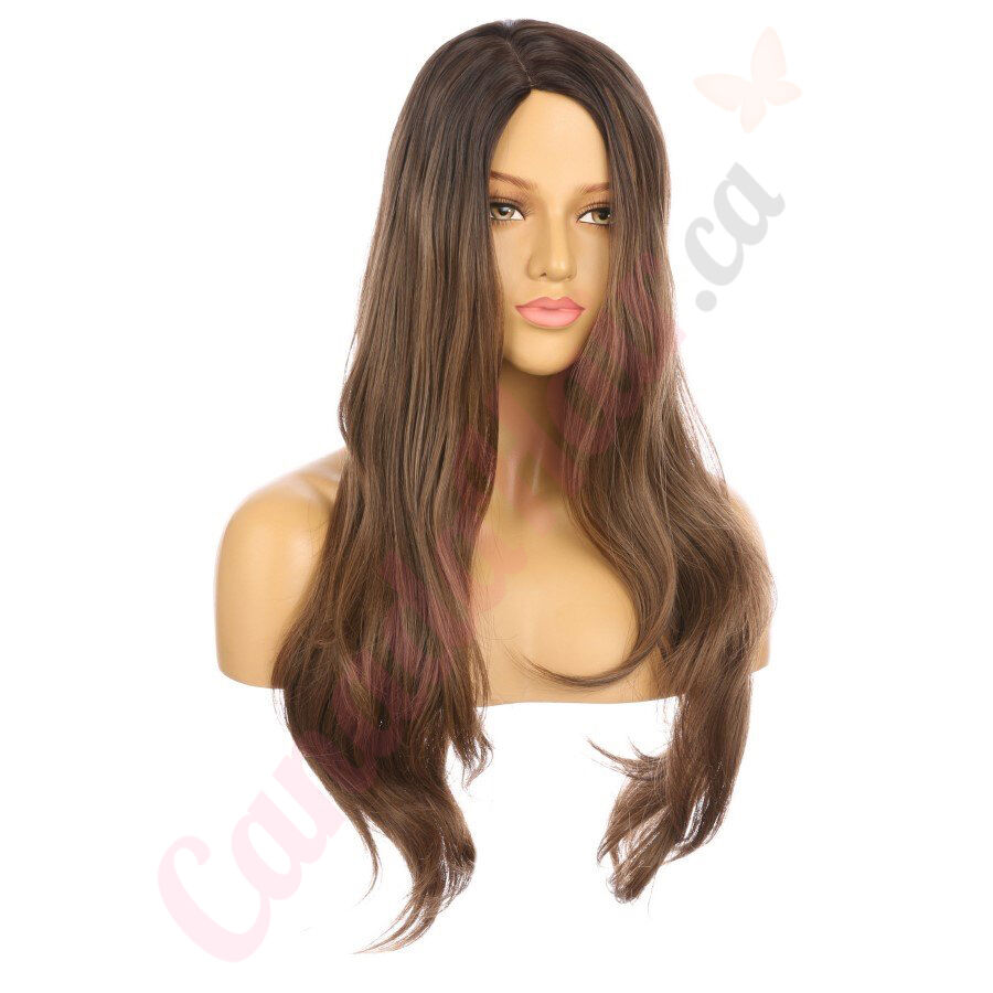 DM2031279 v4 Medium Brown Long Synthetic Hair Wig Final Sale