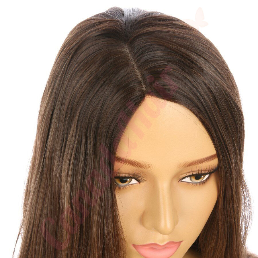 DM2031279 v4 Medium Brown Long Synthetic Hair Wig Final Sale