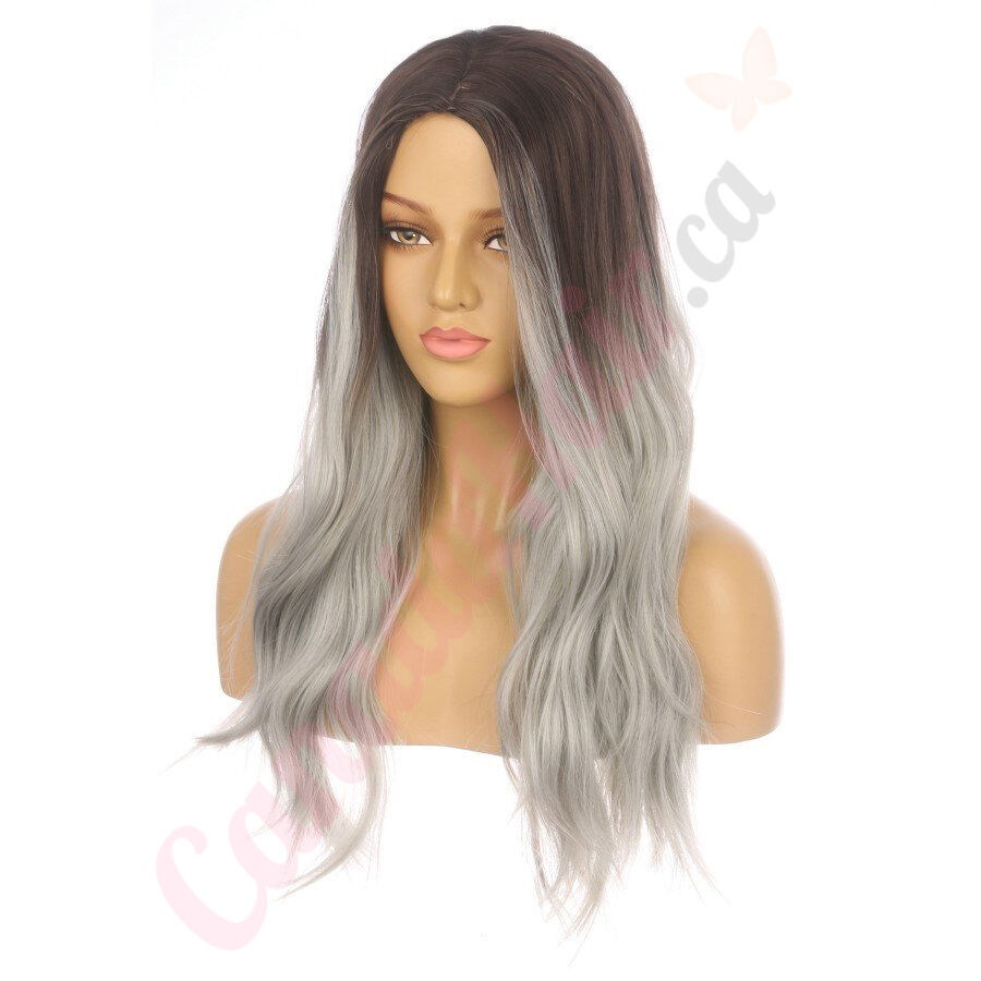 DM2031288 v4 Ombre Grey Long Synthetic Hair Wig Final Sale