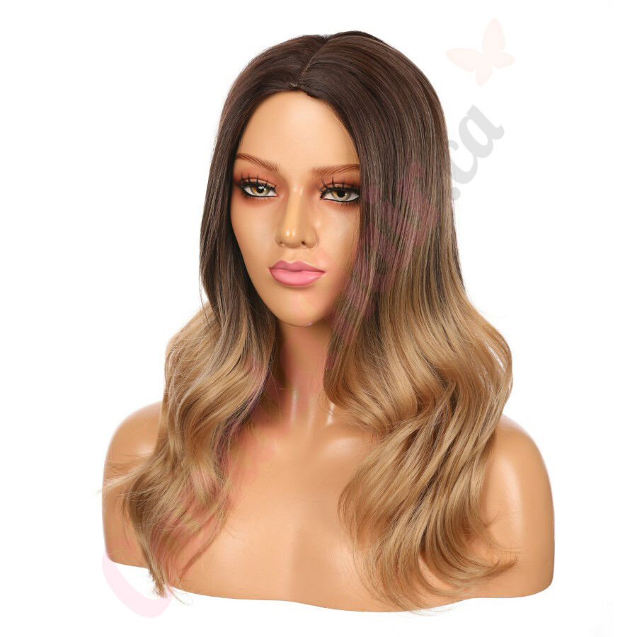 DM2031319 v4 Long Ombre Brown Blonde Synthetic Hair Wig Final Sale