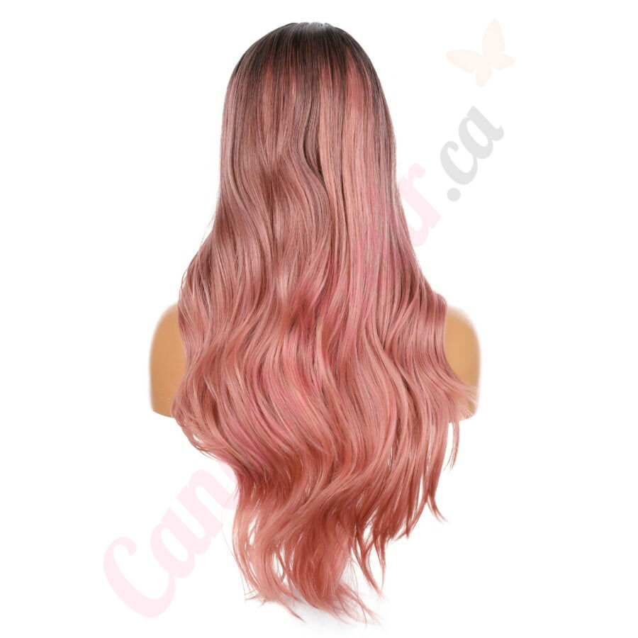 Brown pink ombre clearance wig