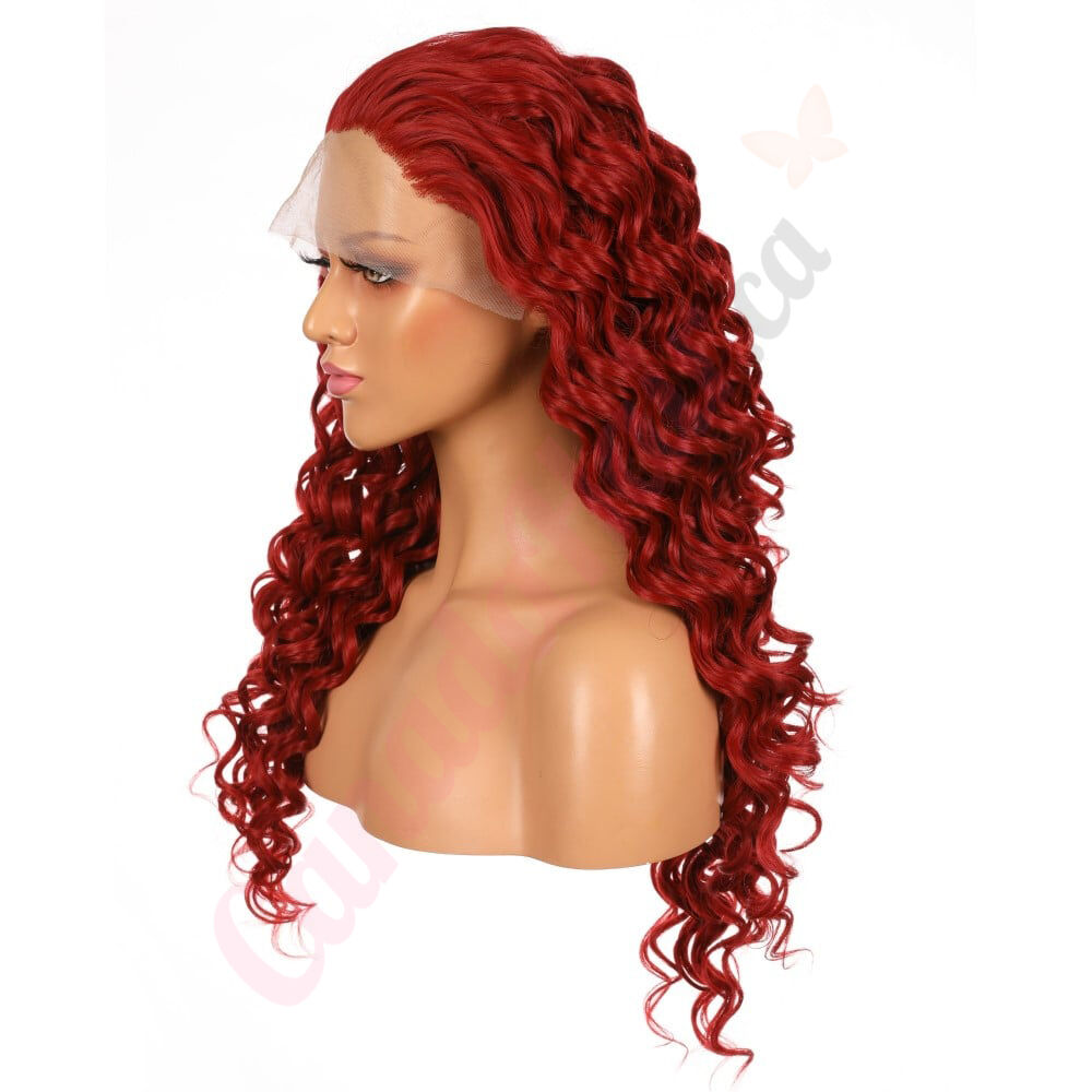 G1611002C v3 Long Red Synthetic Hair Wig Final Sale