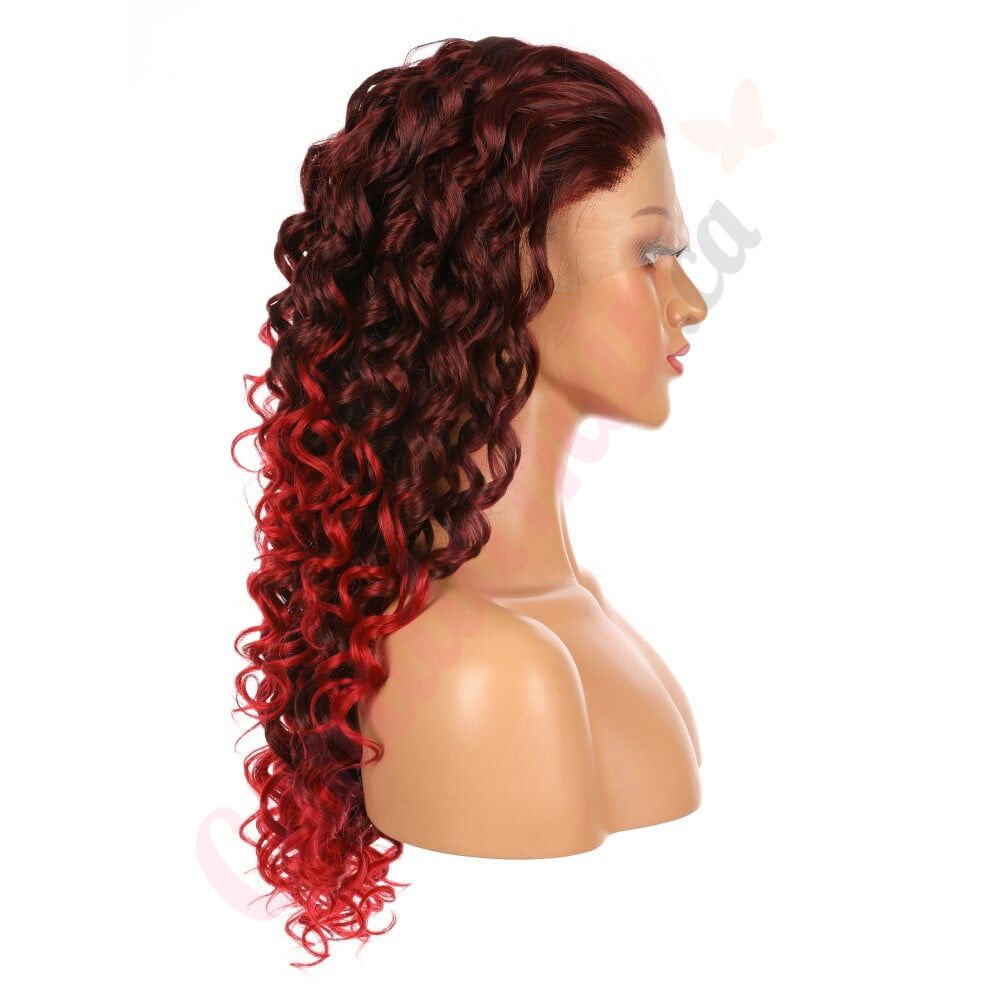 G1611075 v3 Long Ombre Red Synthetic Hair Wig Final Sale