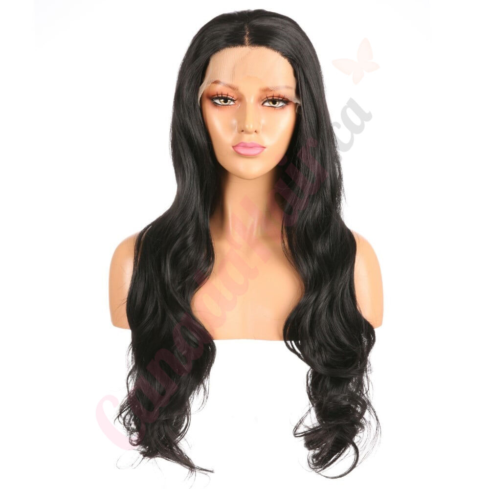 G1611202 v3 Long Black Synthetic Hair Wig Final Sale