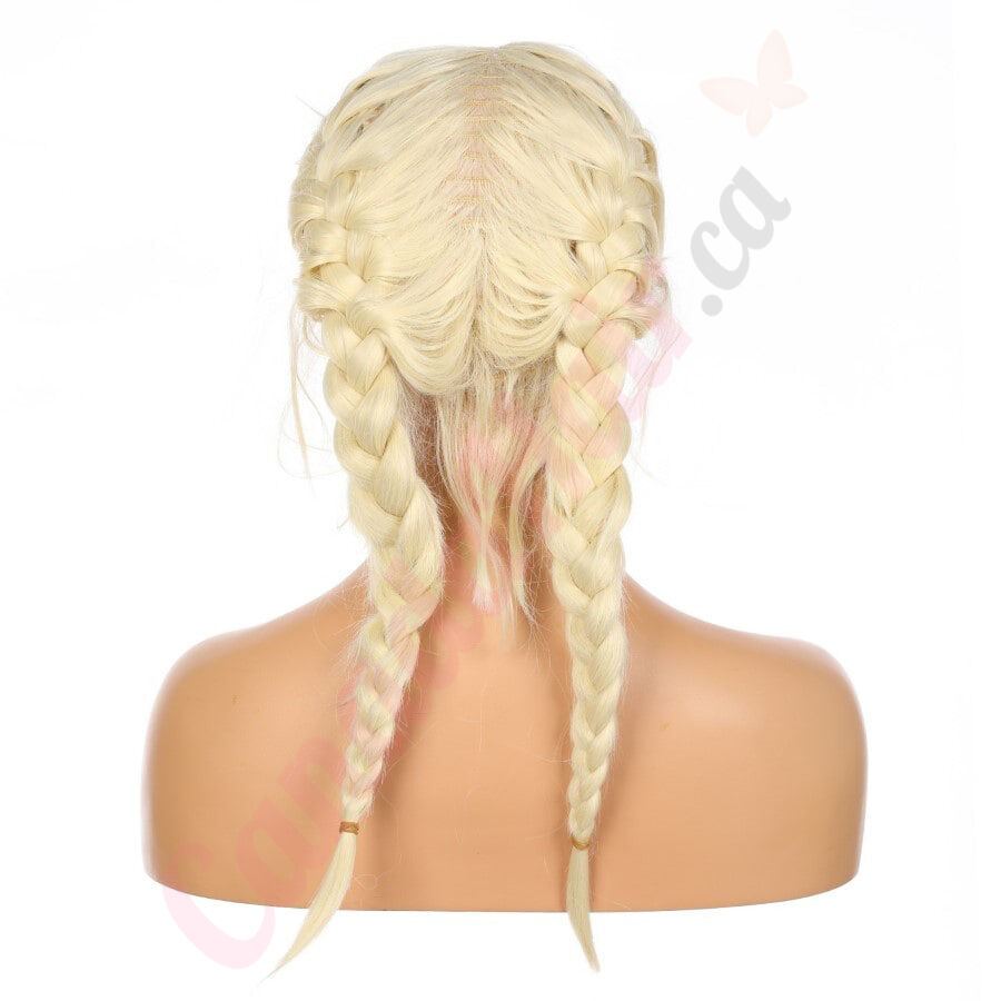 G1707524 v2 Short Blonde Synthetic Hair Braided Wig Final Sale