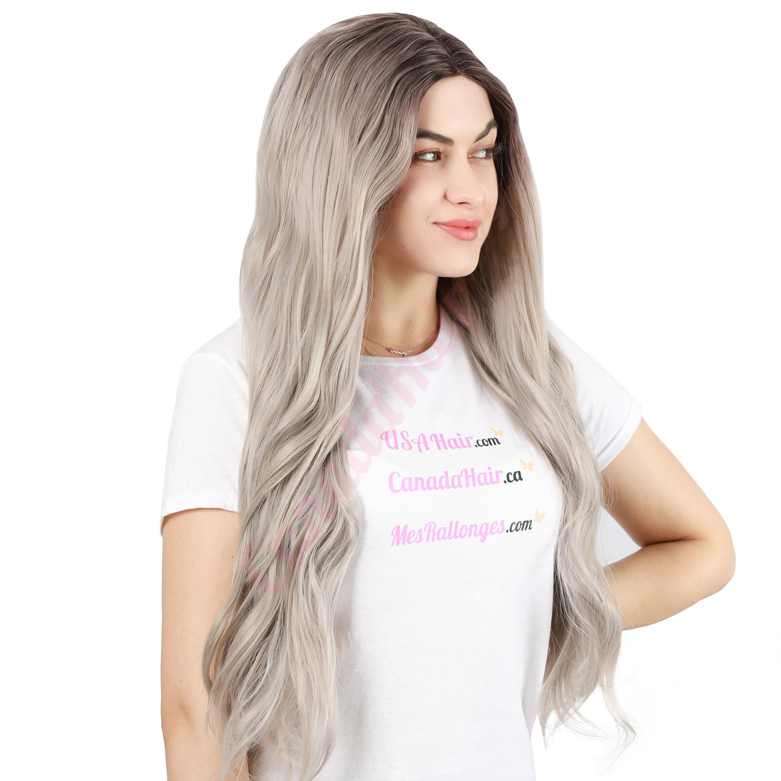 Grey synthetic clearance wig