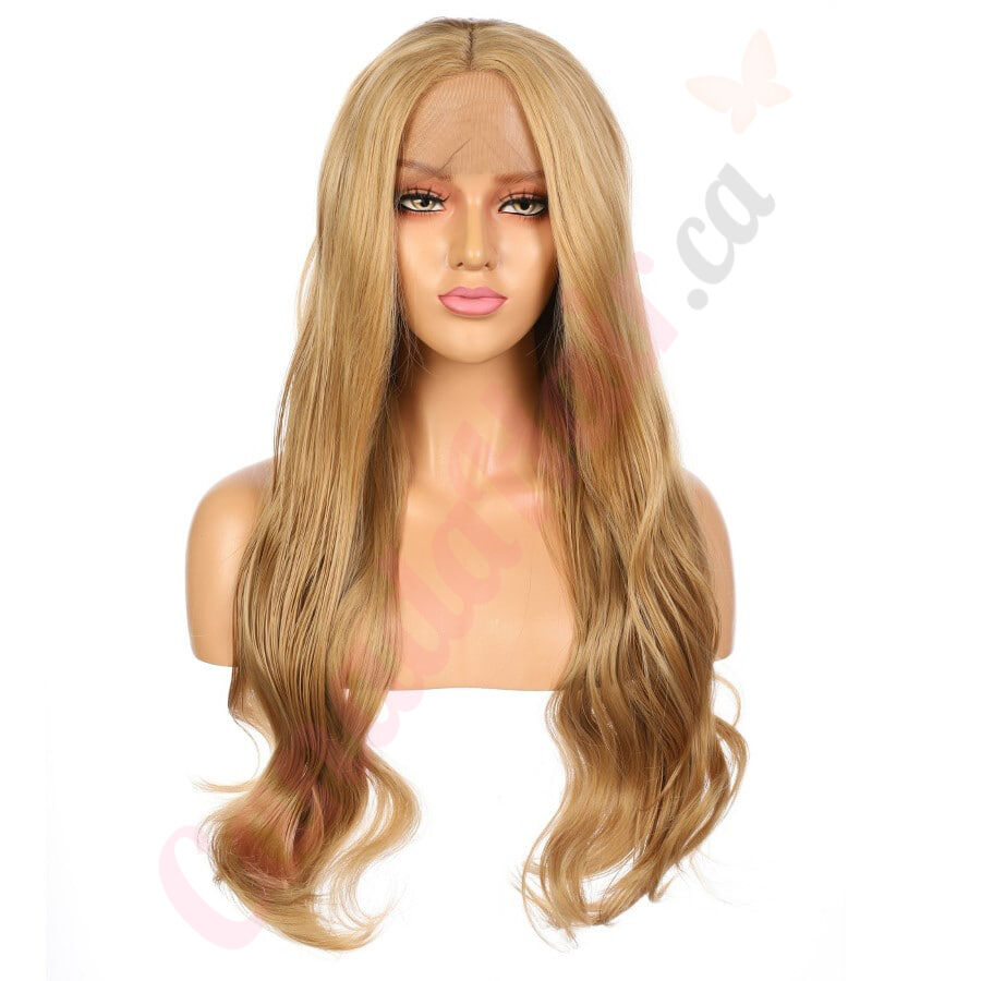 G1904808B v2 Long Strawberry Blonde Synthetic Hair Wig Final Sale